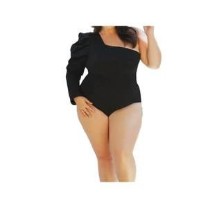NEW ADRIANA CONTRERAS one shoulder bodysuit in black
